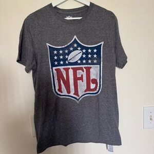 NFL Gray Short Sleeve Tee with Red & Blue Shield Logo